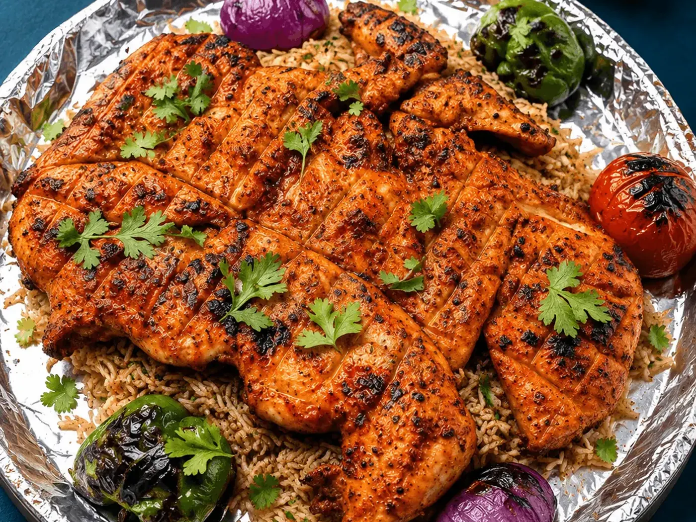 Charcoal-grilled chicken from the King Chef grill section