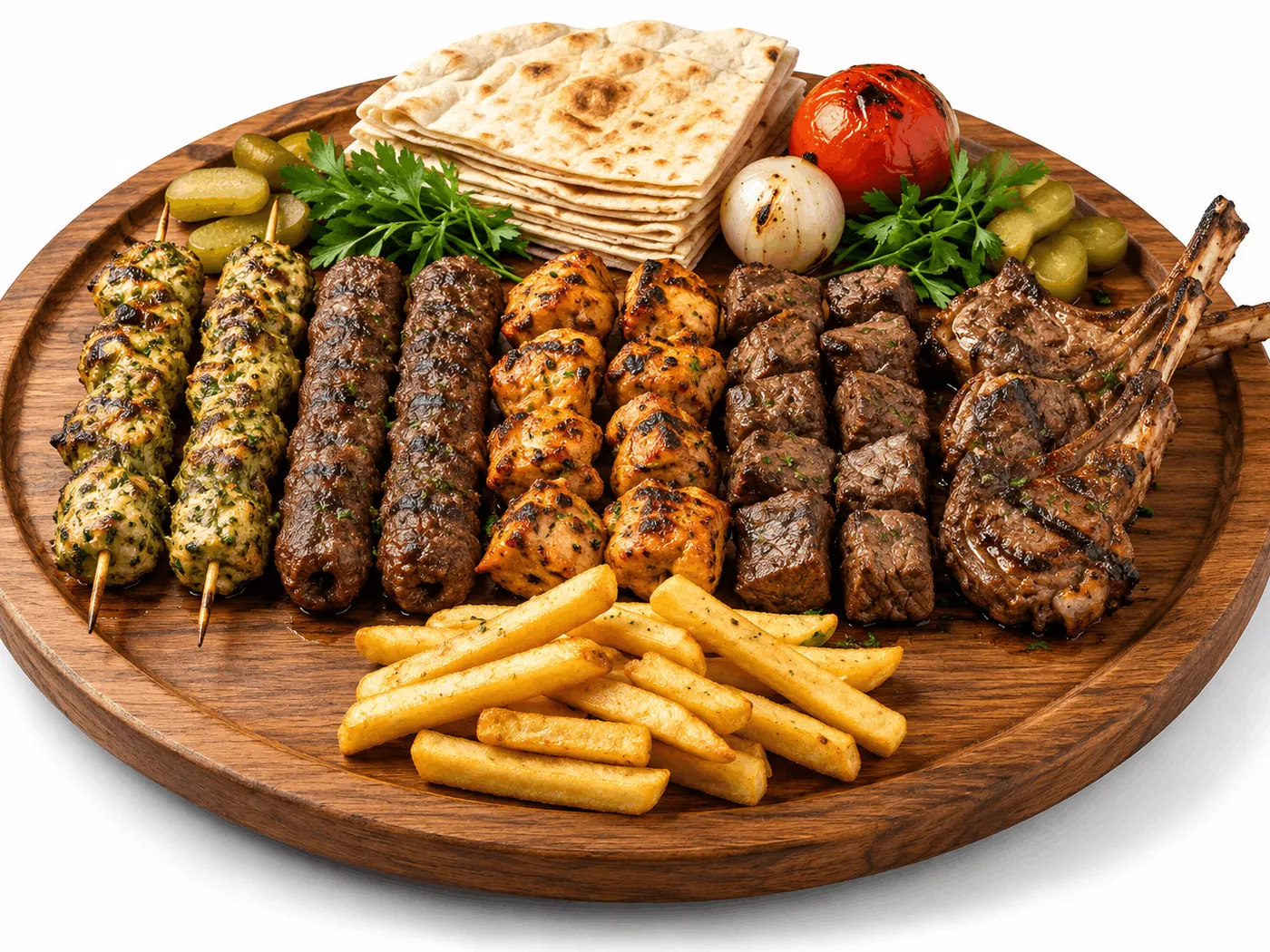 Mix grill plated for sharing, from the King Chef charcoal section